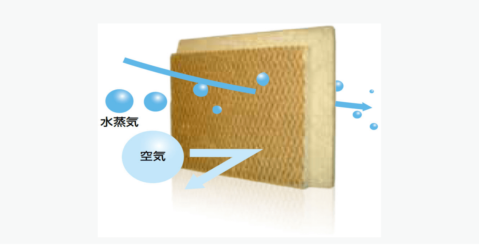 木繊維断熱材ECOボードの透湿力